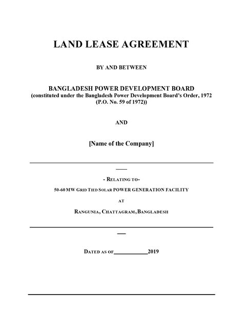 Printable Land Lease Agreement